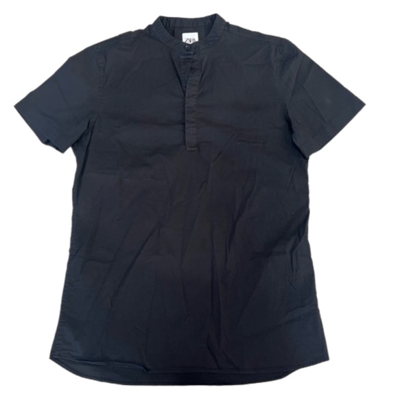 Zara Tops - Zara Black V-Neck Casual Shortsleeve T-Shirt Size Medium, Superslim Fit
